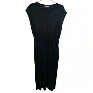 Ninety Percent‎ Black Cotton Jersey Midi Dress